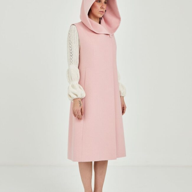Baby Pink sleeveless long coat - Image 5