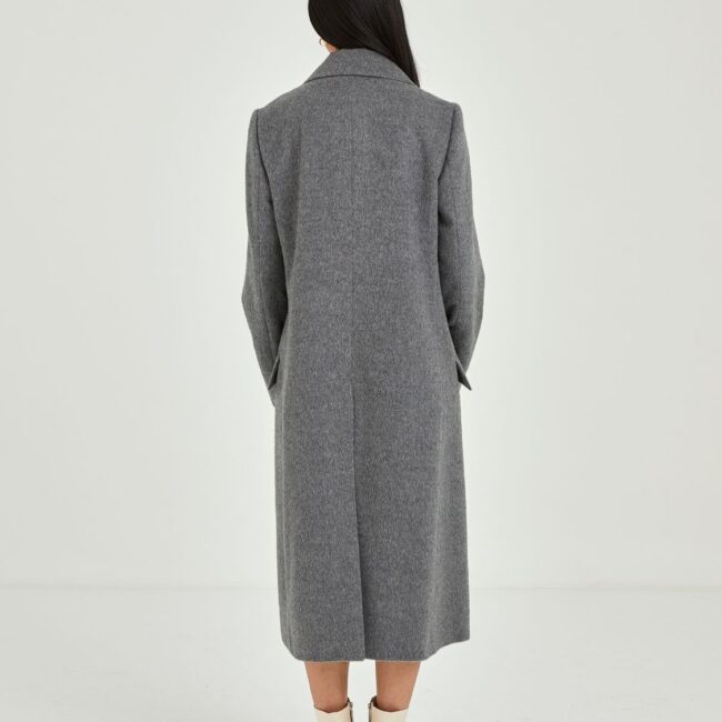 Long Gray Coat, Four-Button Design - Image 3