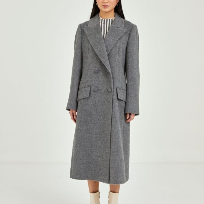Long Gray Coat, Four-Button Design