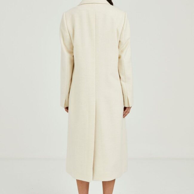 Long Ivory Coat, Four-button Design - Image 3