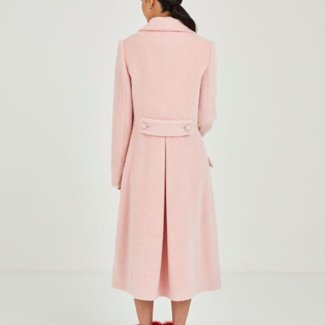 Heritage Long Pink Coat, Four-Button Design - Image 3