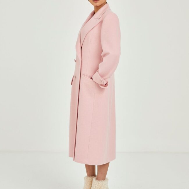 Long Pink Coat, Four-Button Design - Image 2