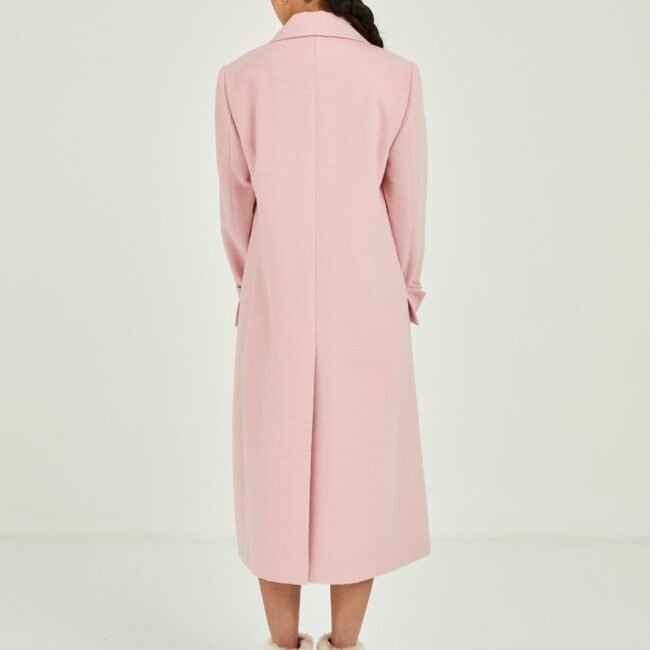Long Pink Coat, Four-Button Design - Image 3