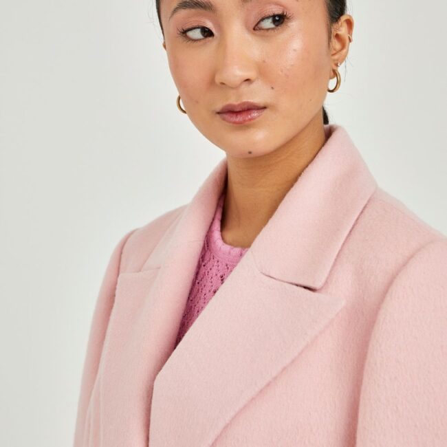 Long Pink Coat, Four-Button Design - Image 4