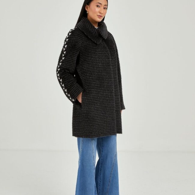 Charcoal Heritage Short Coat - Image 4