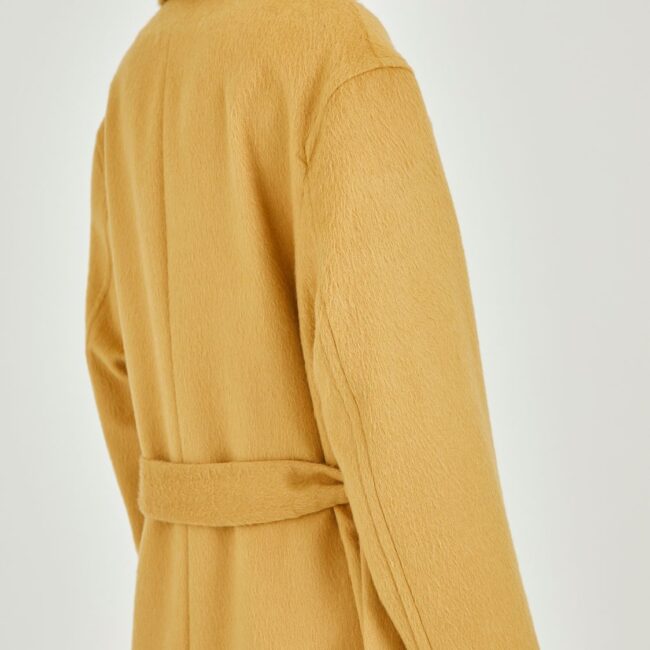 Mustard yellow Tailored long coat - Image 3