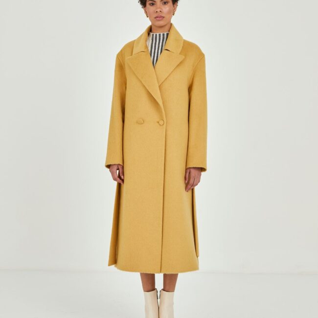 Mustard yellow Tailored long coat