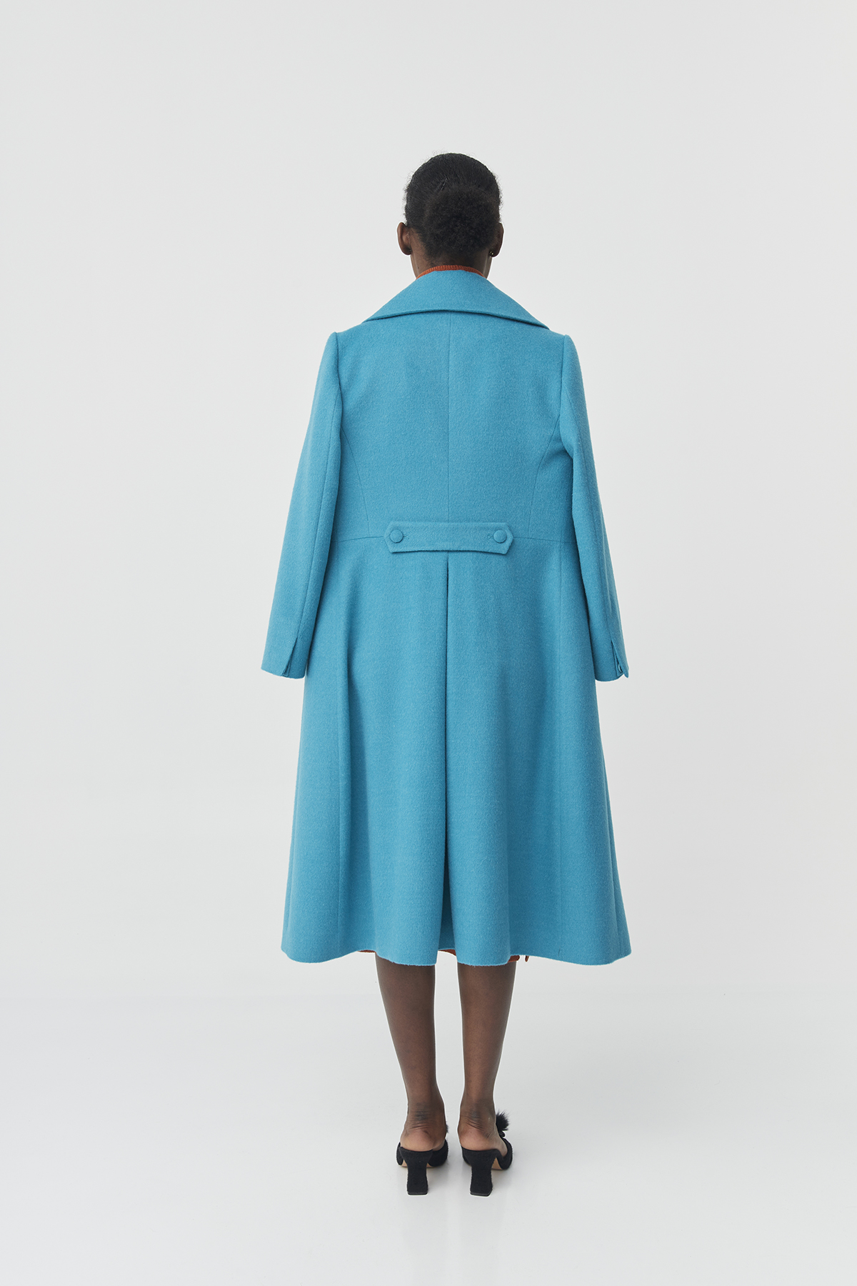 Baby alpaca turquoise coat| Kate Coat - Image 2
